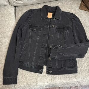 Gap Black Distressed Denim Jacket